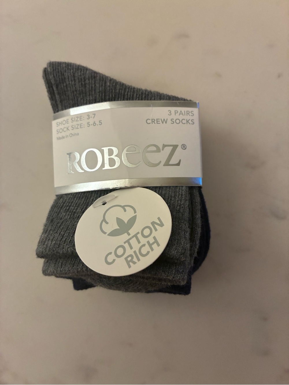 NWT ROBEEZ Baby 3-Pair Crew Socks 
Size 3-7